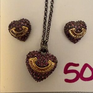 Juicy Couture Heart Pendant Necklace and Earrings Set 508